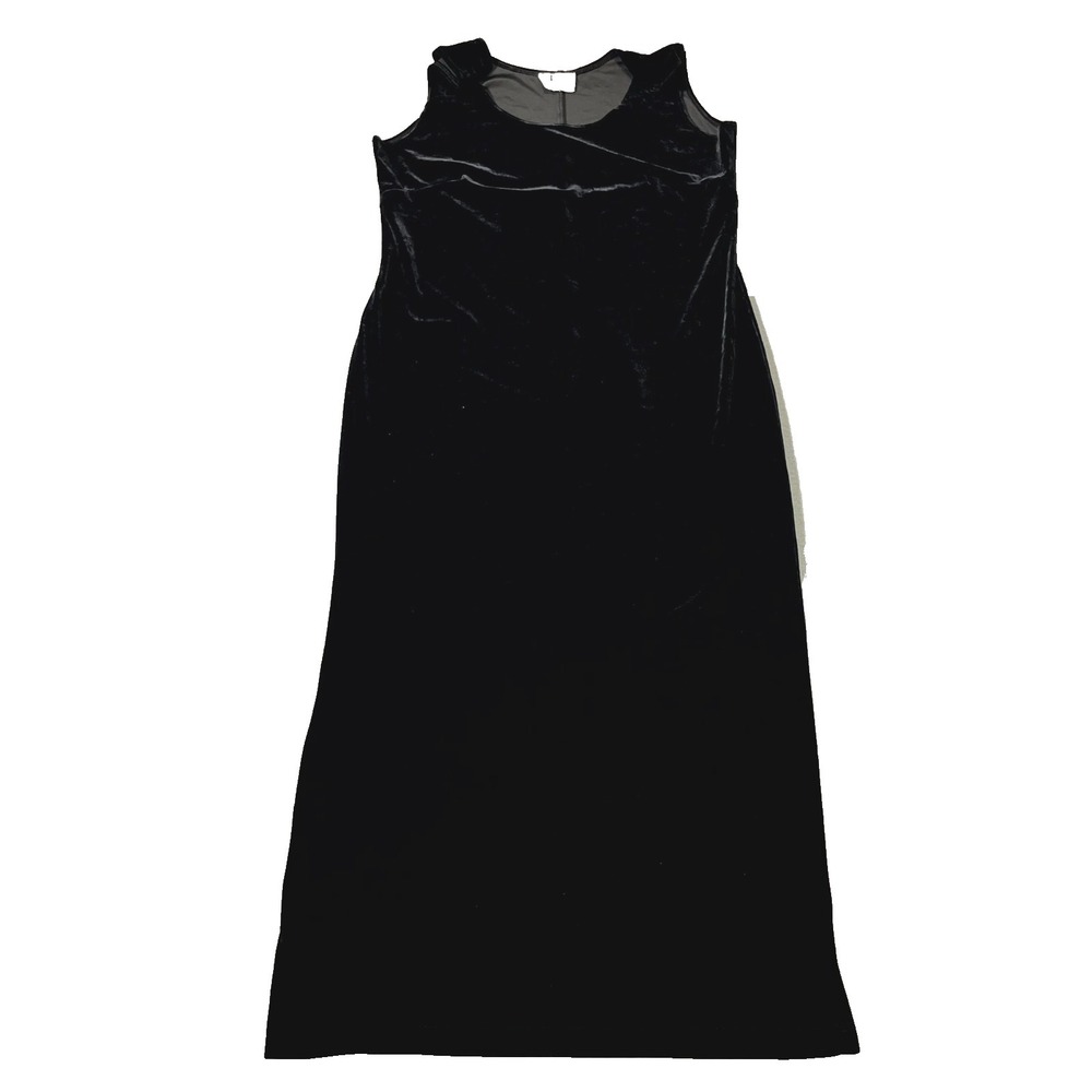 Vtg R.J. Collection Chelsea Rousso Shift Dress Womens‎ Large Black Velvet Retro
